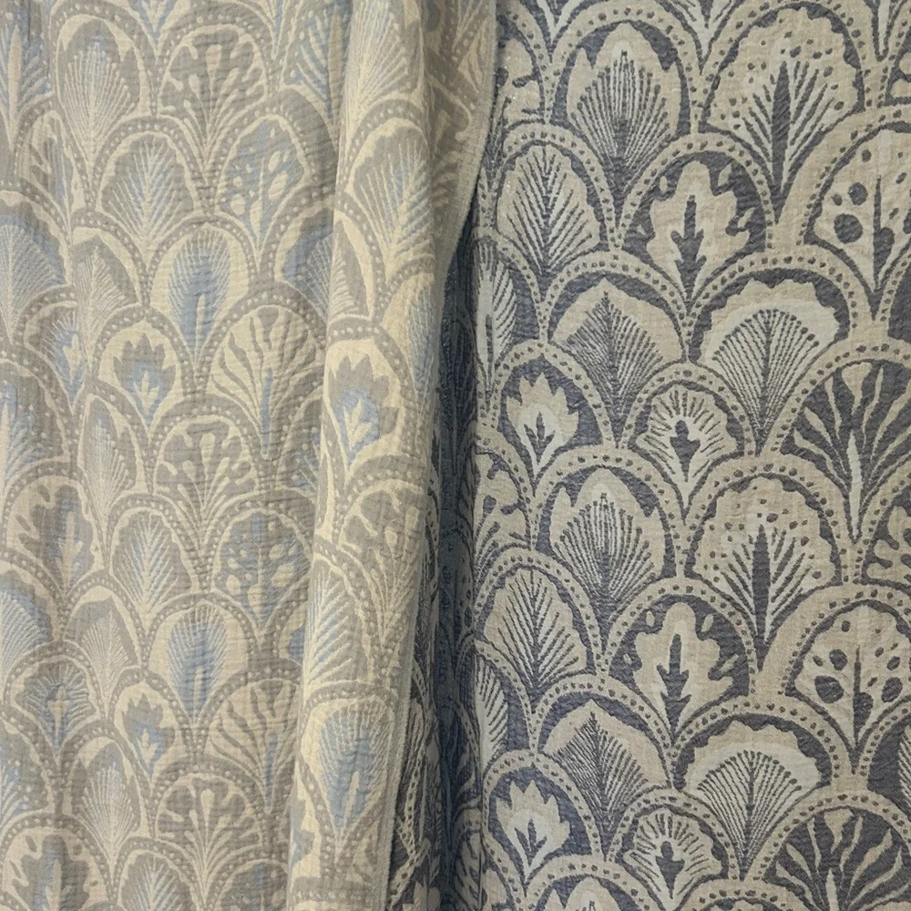 DECO SUCCULENTS Blue + Gray Loom Weave Organic Cotton Set of 2 NEW With Tags